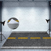 Aperturee - Aperturee Dotted Yellow White Line Asphalt Road Fabric Floor Mat